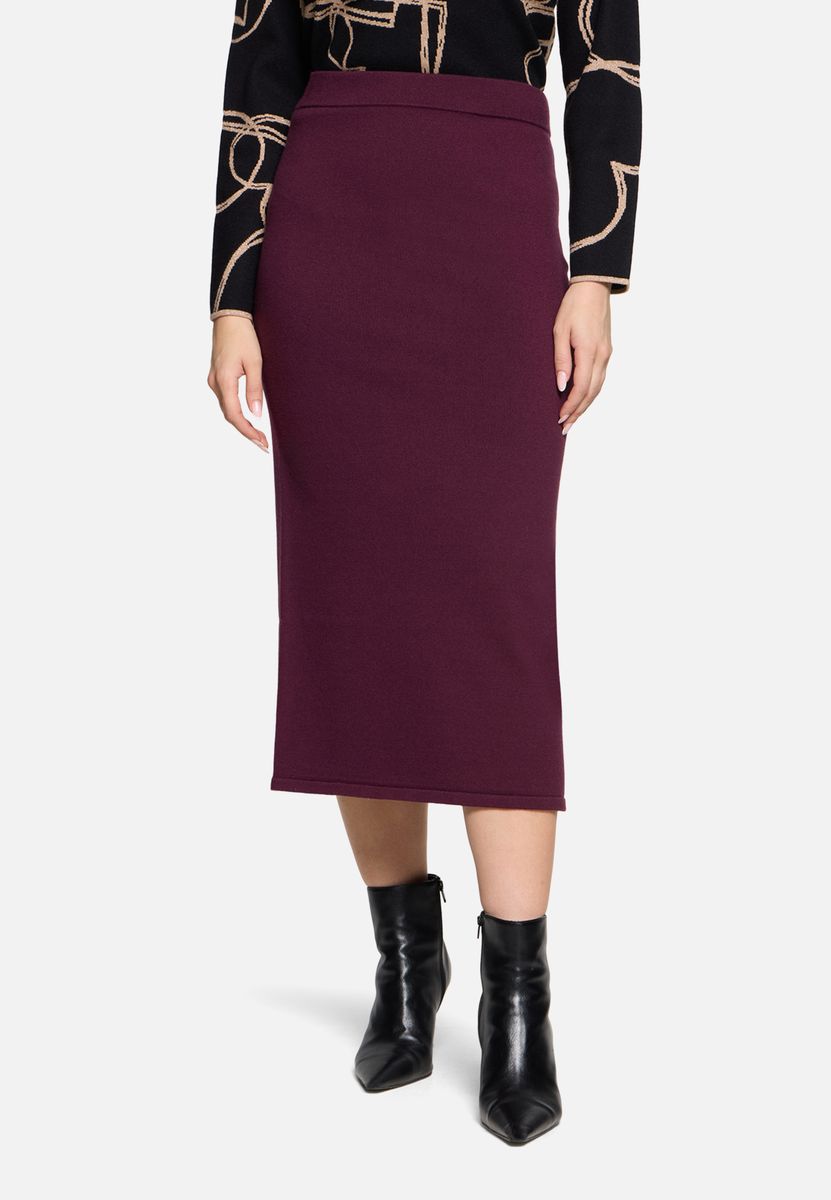 Eleganter Midi-Strickrock mit Schlitz