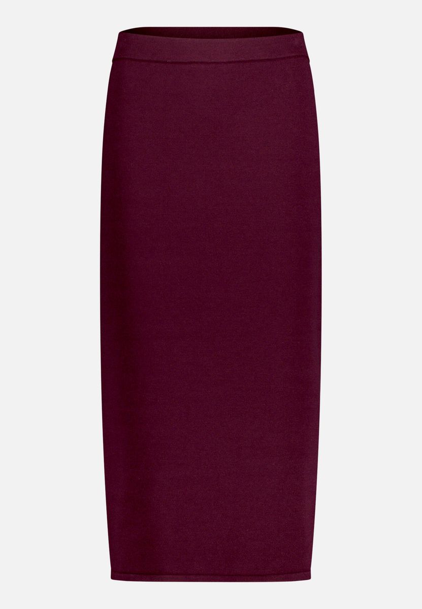 Eleganter Midi-Strickrock mit Schlitz
