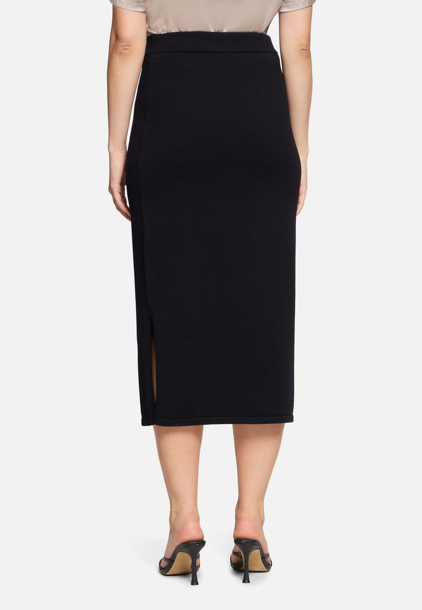 Eleganter Midi-Strickrock mit Schlitz