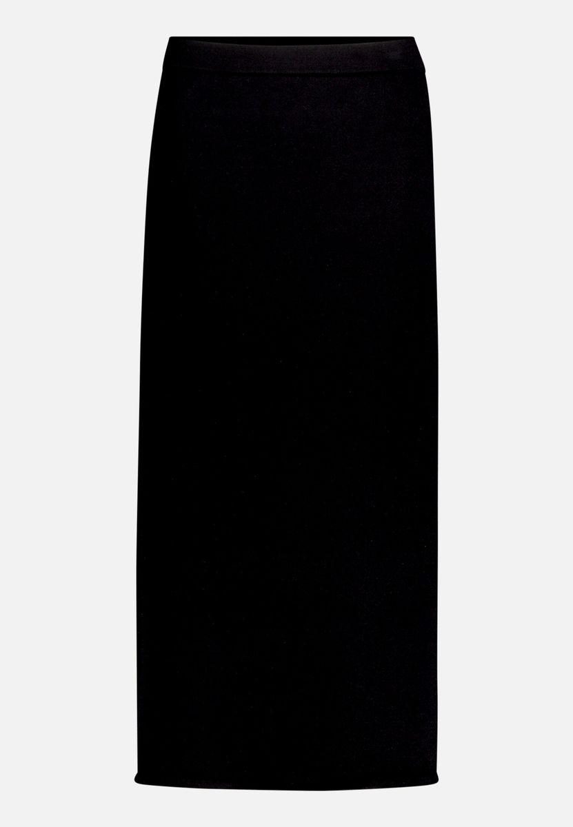 Eleganter Midi-Strickrock mit Schlitz
