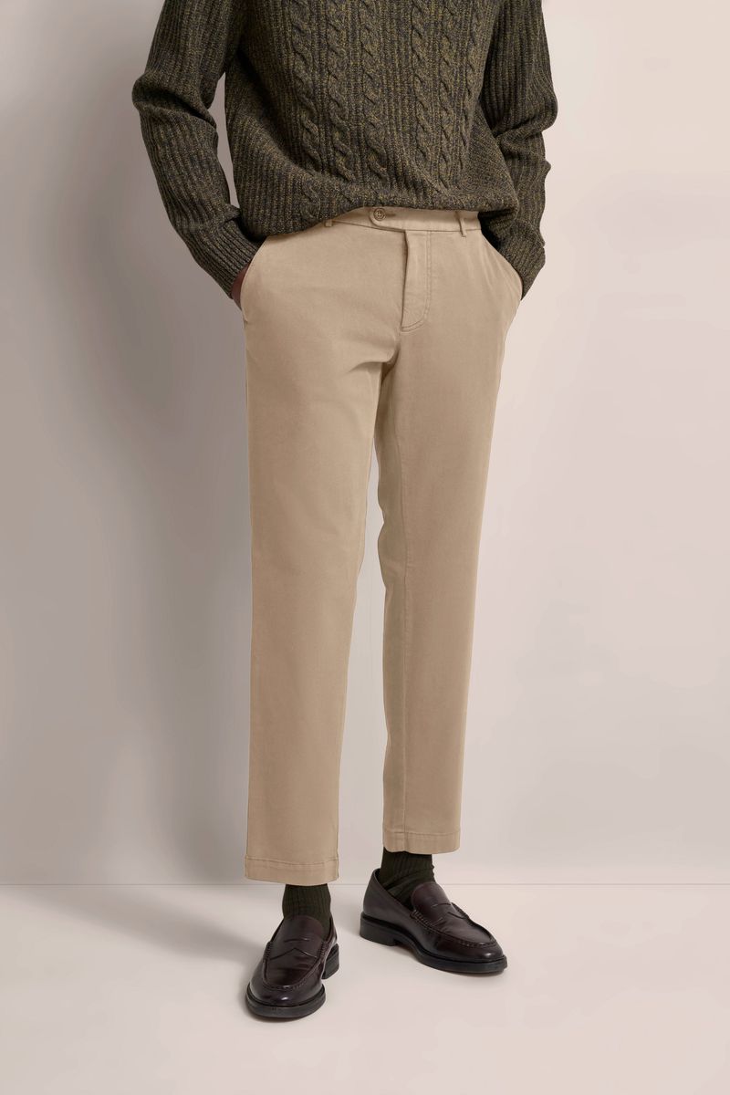 Beige Chinohose aus Baumwollmischung