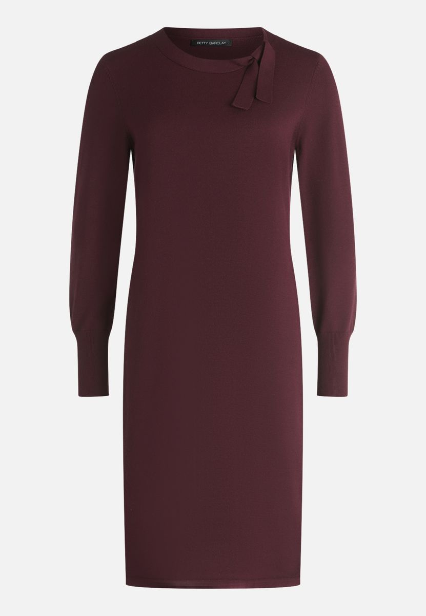 Knielanges Strickkleid mit Schleifendetail