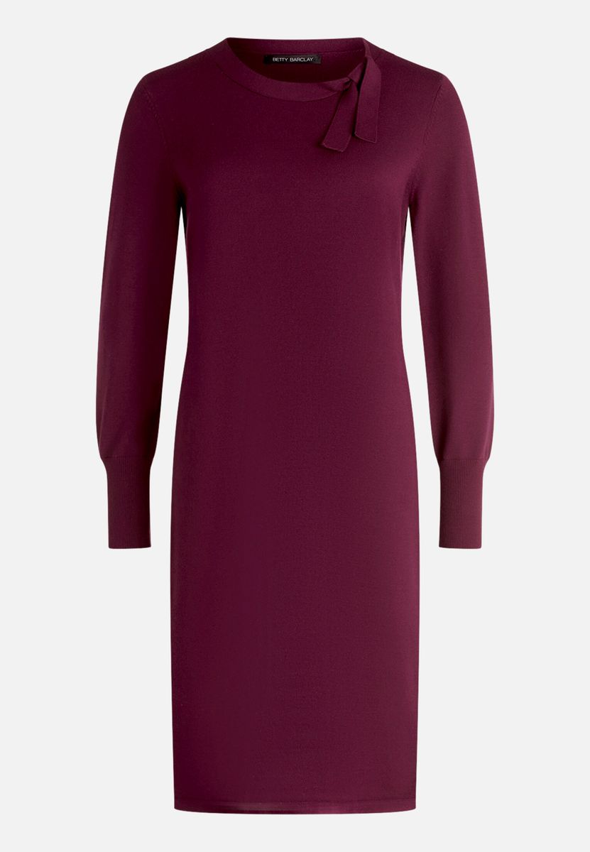 Knielanges Strickkleid mit Schleifendetail