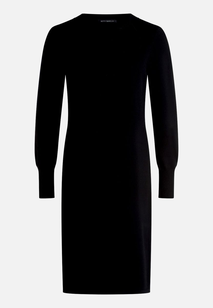 Knielanges Strickkleid mit Schleifendetail