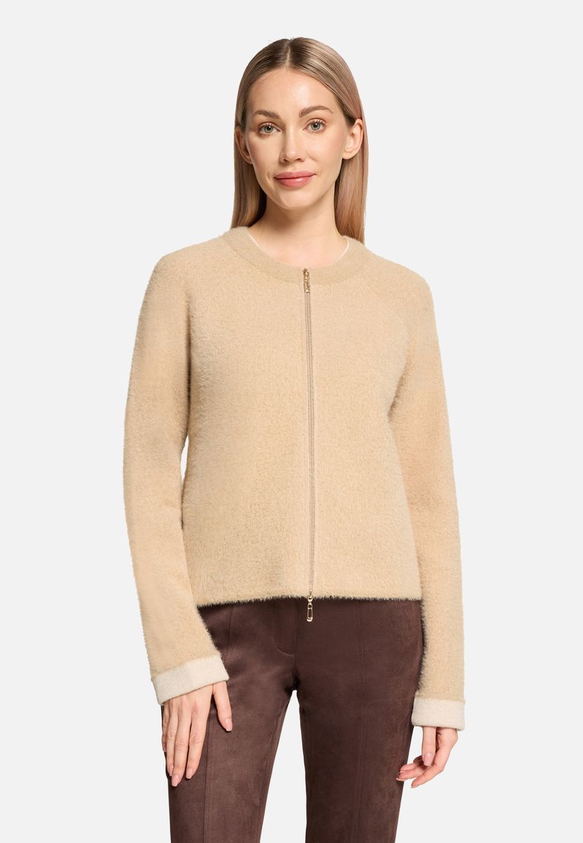 Lässige Strickjacke mit Reißverschluss