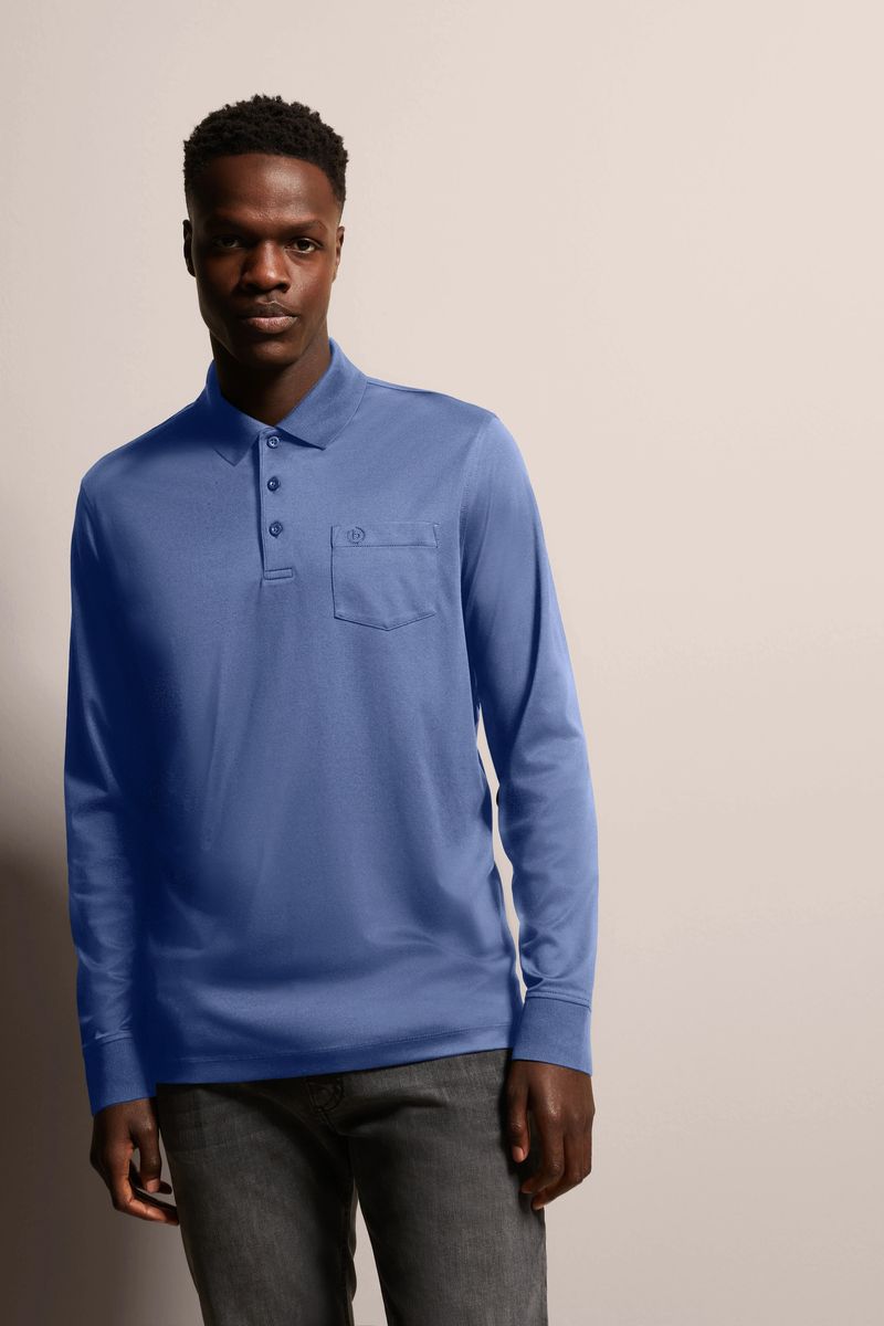 Langarm Strick Polo Shirt