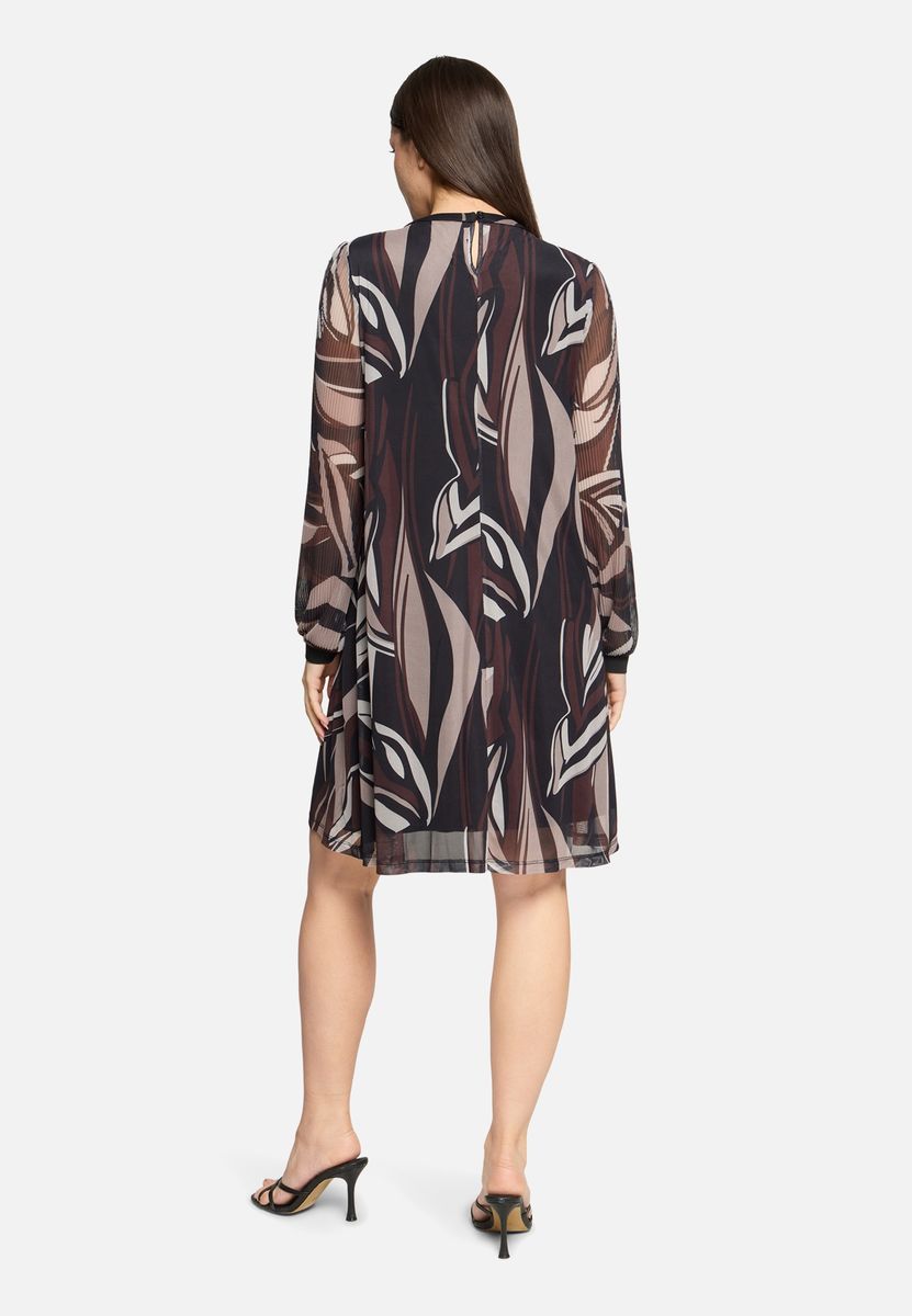 Fließendes Chiffonkleid mit langen Ärmeln