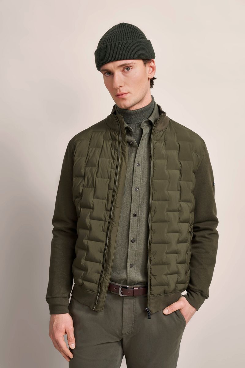 Steppjacke mit Interlock-Strick