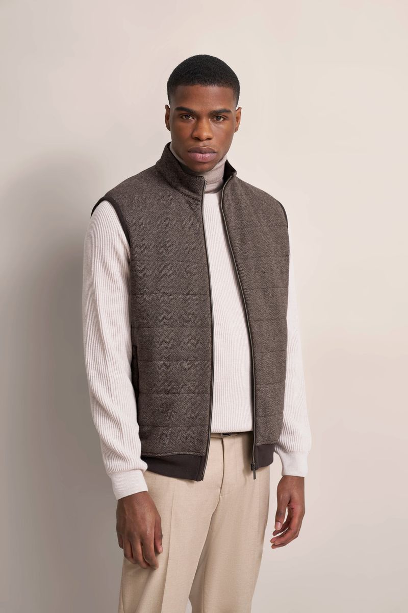 Herringbone Steppweste mit Reißverschluss