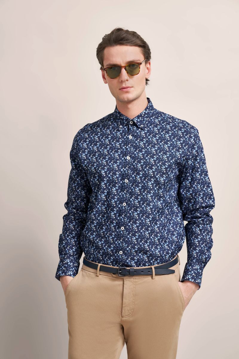 Oxfordhemd mit floralem Print und Modern Fit