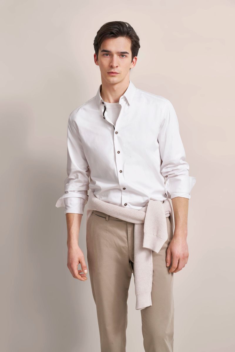 Klassisches Satin-Hemd mit Knopfleiste