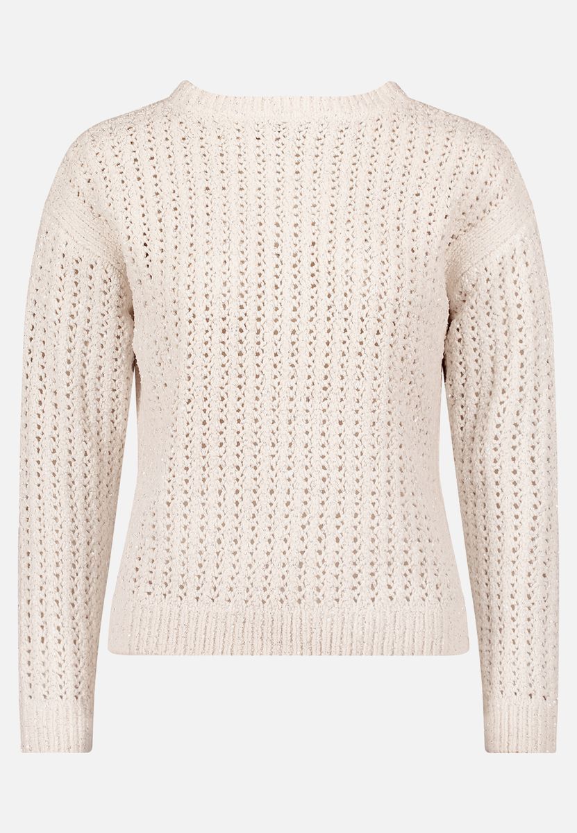 Grobstrickpullover mit Lochmuster