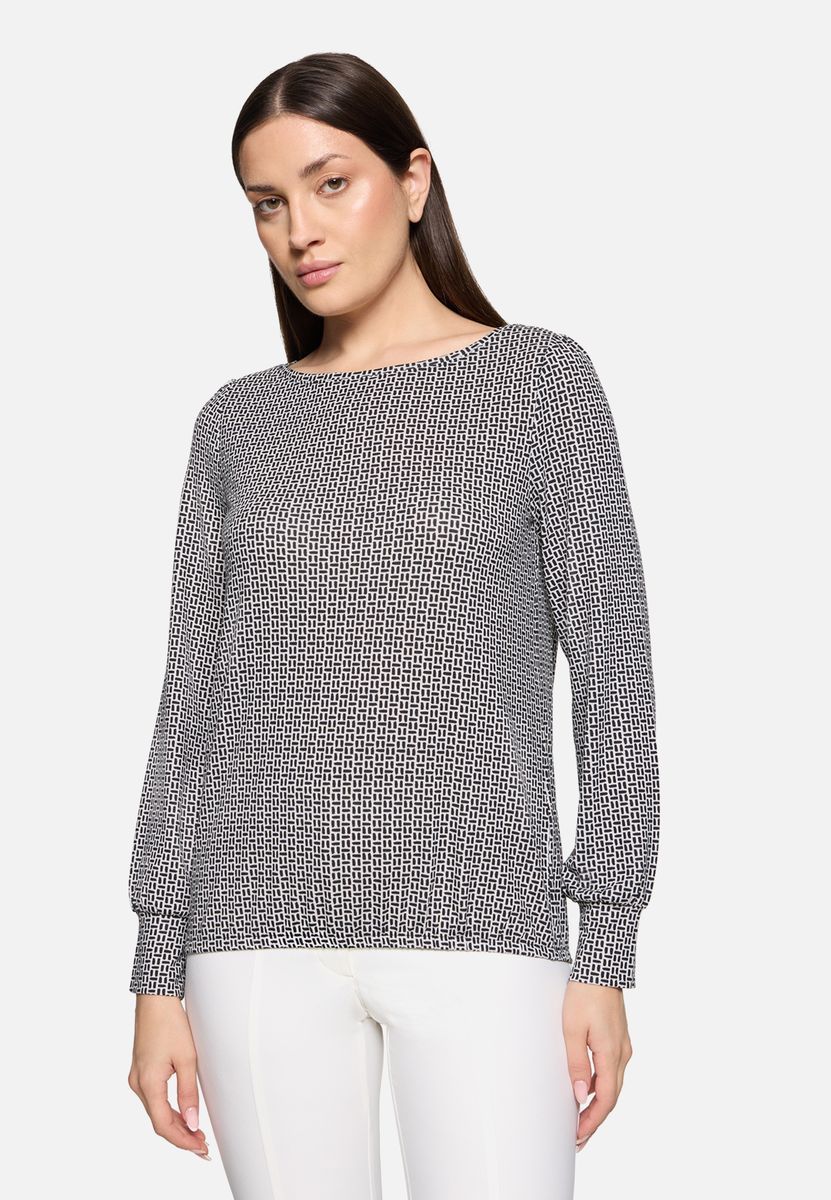 Langärmlige Bluse mit geometrischem Muster