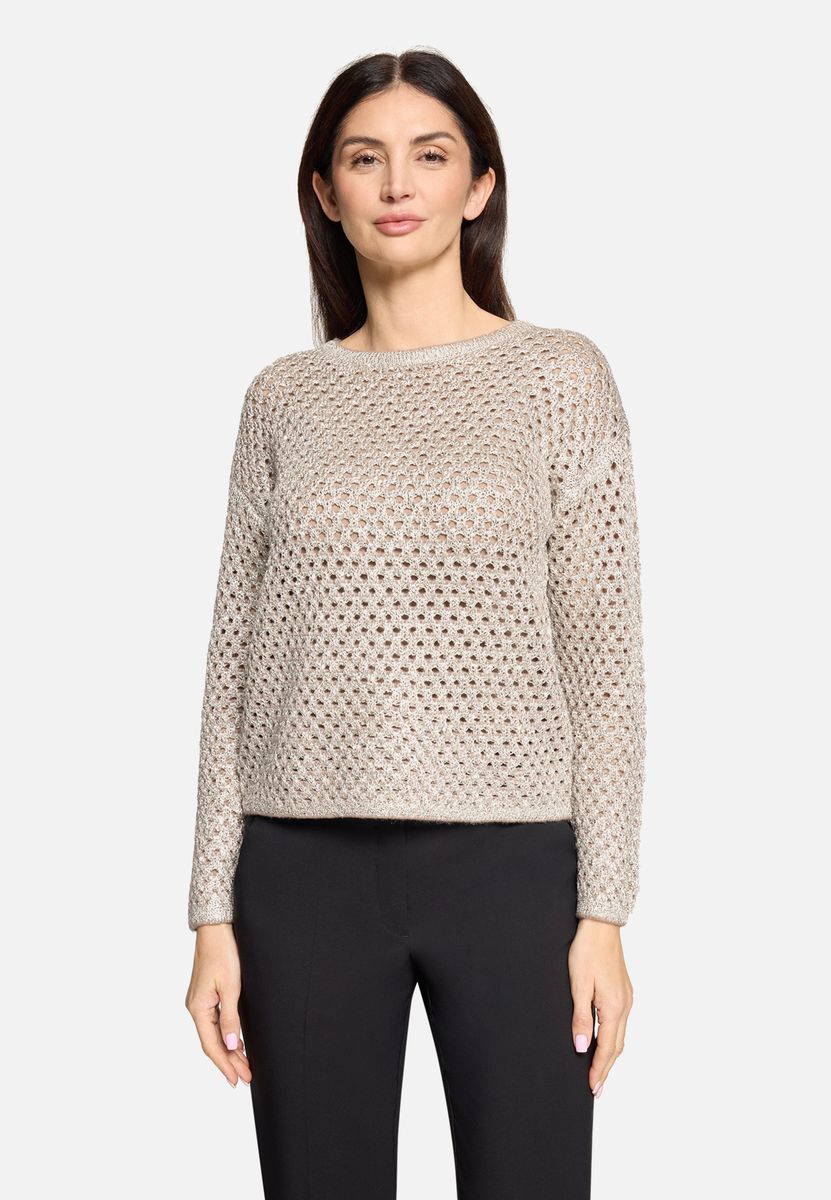 Grober Strickpullover mit Rundhalsausschnitt