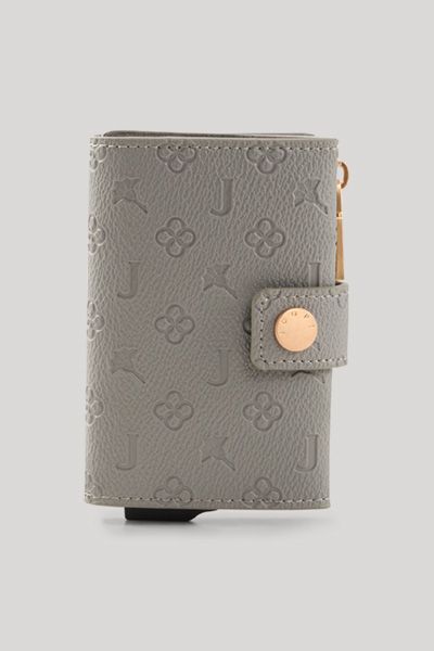 JOOP! Decoro Edition C-Four graue Kartenetui aus geprägtem Kunstleder