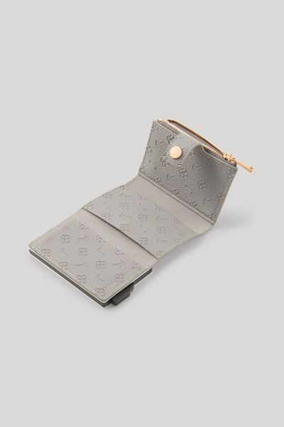 JOOP! Decoro Edition C-Four graue Kartenetui aus geprägtem Kunstleder
