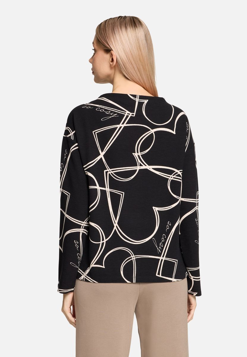 Sweatshirt mit abstraktem Print und langen Ärmeln