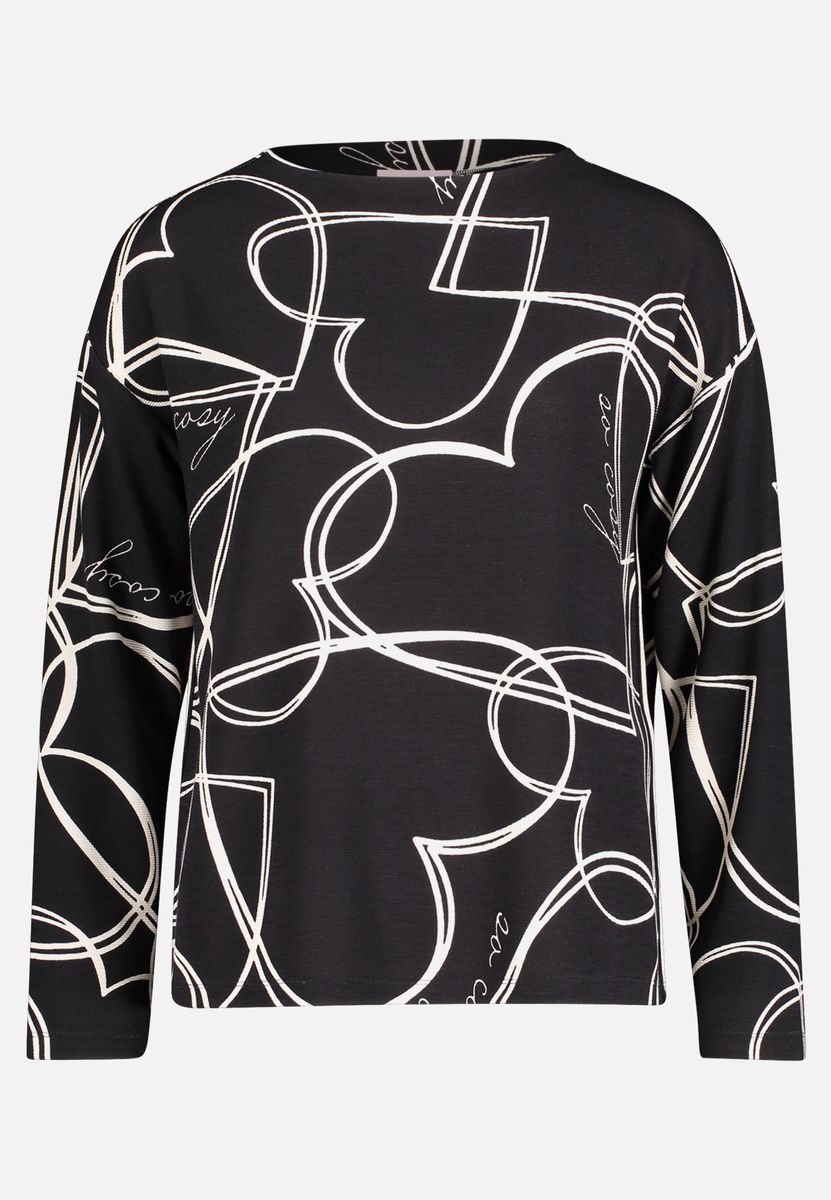 Sweatshirt mit abstraktem Print und langen Ärmeln