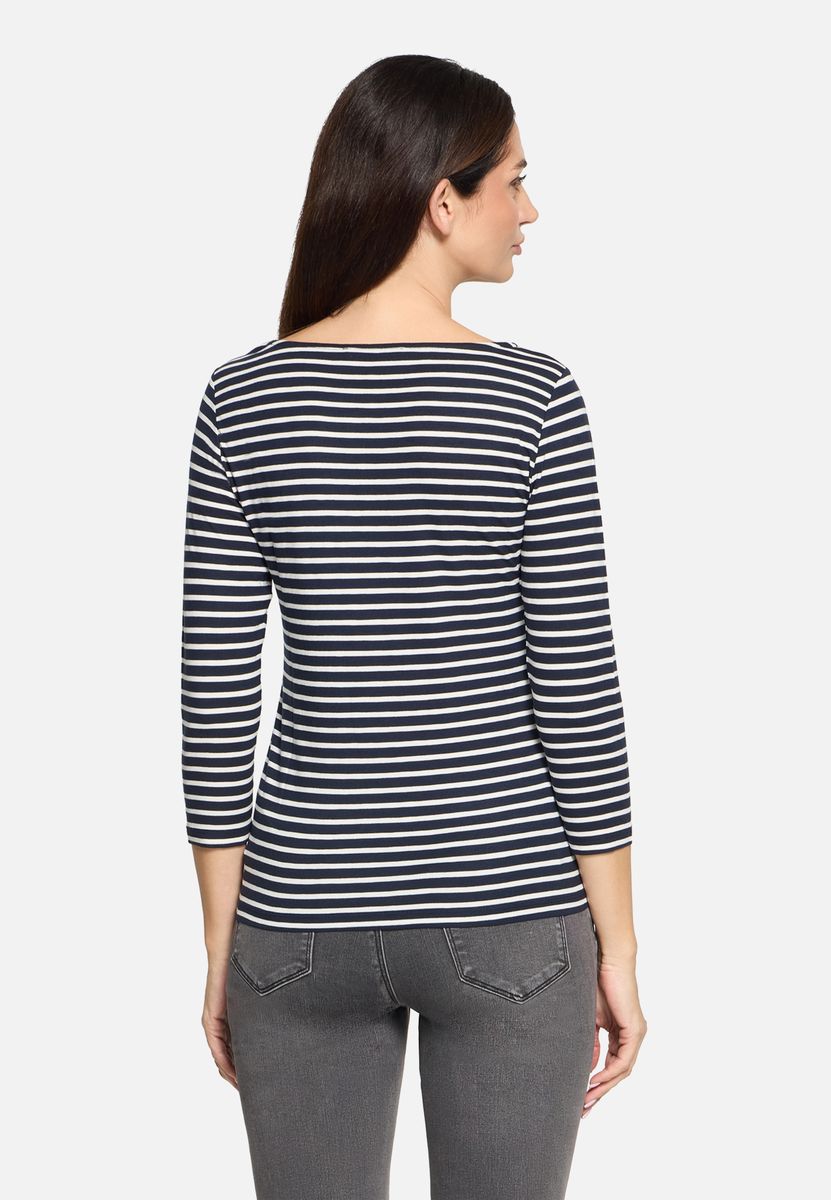 Gestreiftes 3/4-Arm Basic Shirt