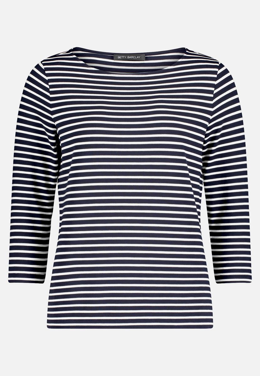 Gestreiftes 3/4-Arm Basic Shirt