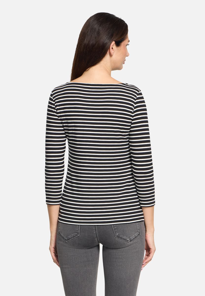 Gestreiftes 3/4-Arm Basic Shirt