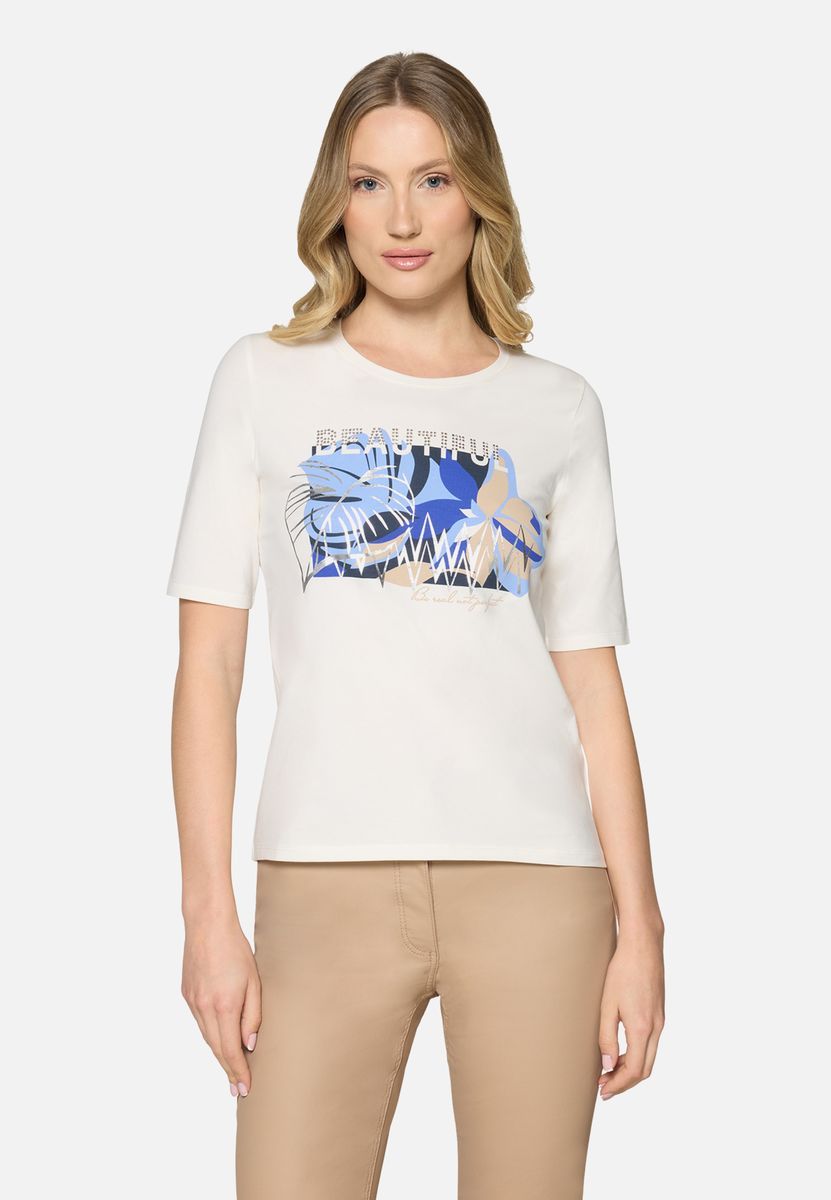 T-Shirt mit Grafikprint und Baumwollmischung