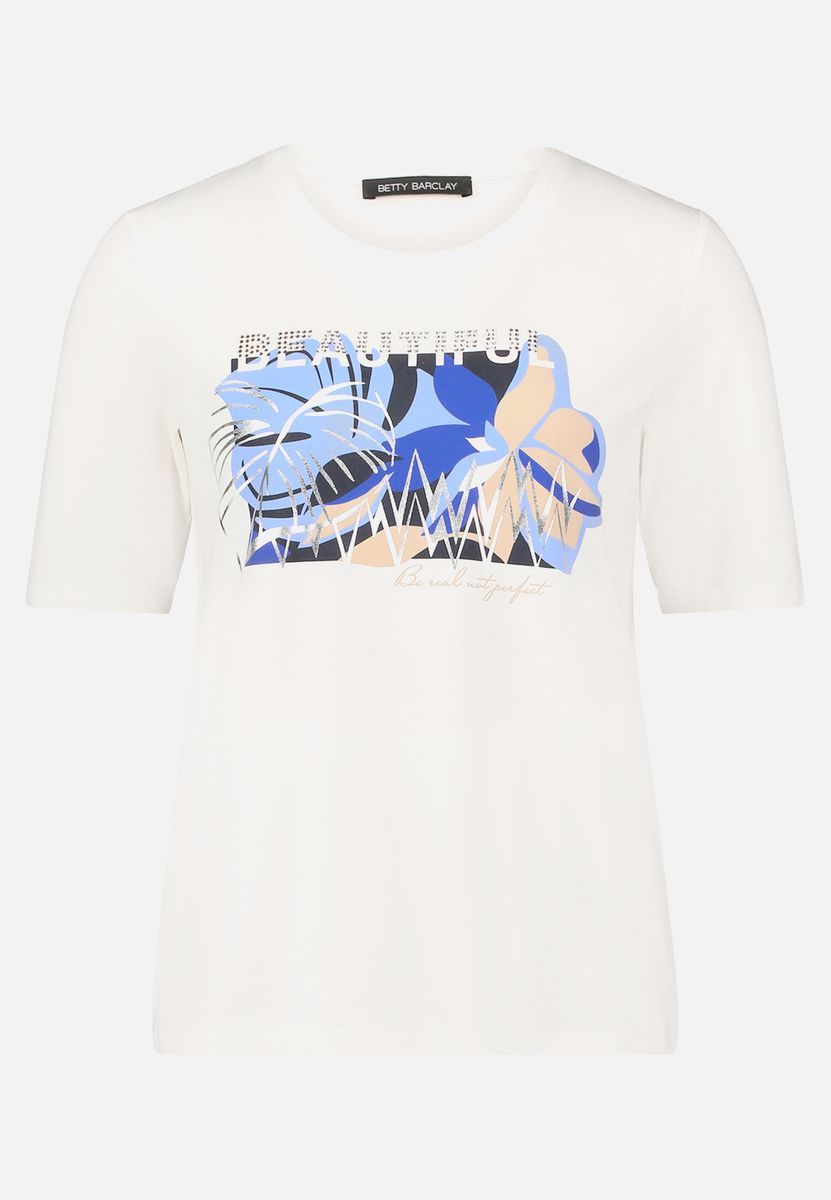 T-Shirt mit Grafikprint und Baumwollmischung