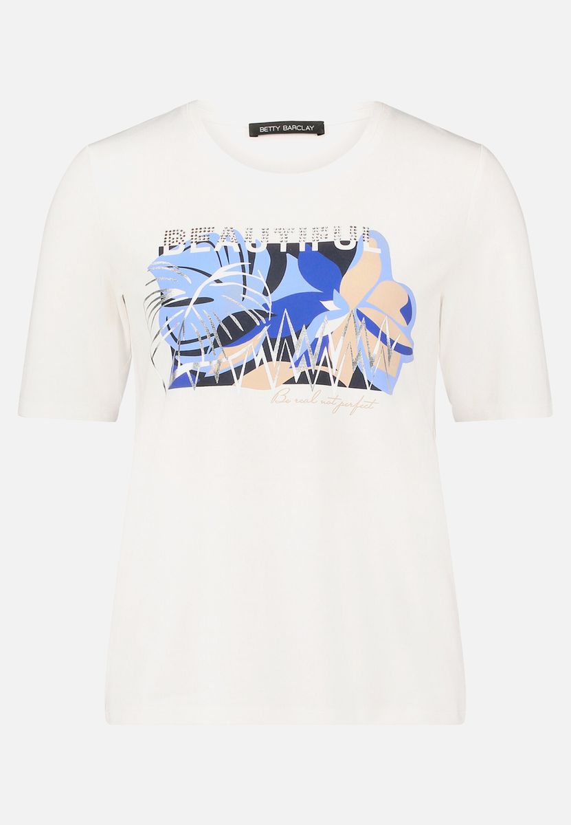 T-Shirt mit Grafikprint und Baumwollmischung