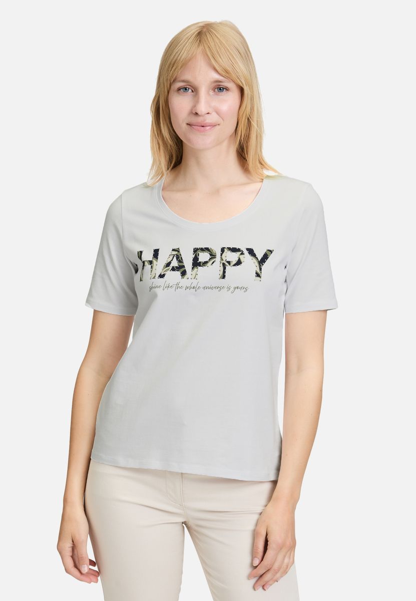 T-Shirt mit Grafikprint und Baumwollmischung