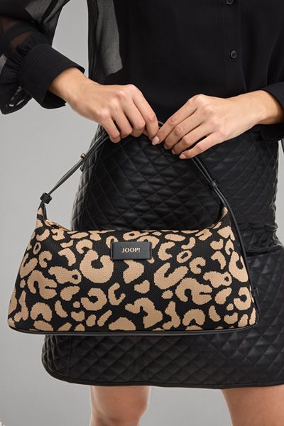 JOOP! Notturno Grace Schultertasche in Schwarz Beige Animalprint