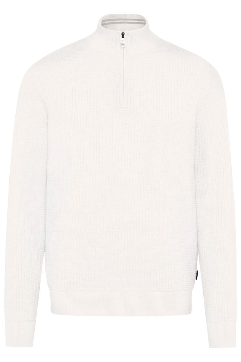 Strukturierter Troyer Pullover mit Reißverschluss