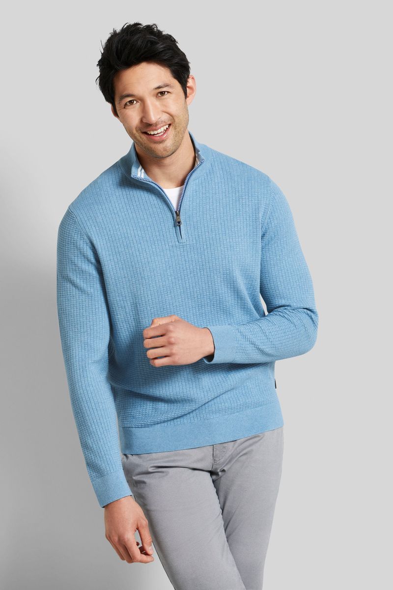 Troyer mit Waffelstruktur und Reißverschluss