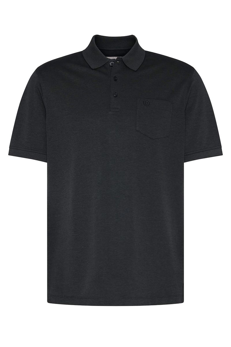Weiches dunkelgraues Poloshirt mit Tasche