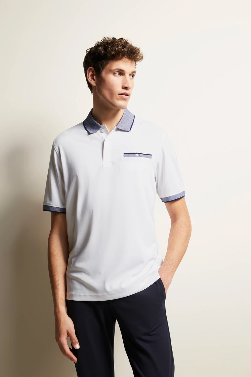 Klassisches Poloshirt aus Baumwolle mit Streifen
