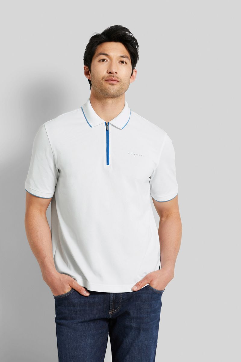 Modernes Piqué-Poloshirt mit Reißverschluss