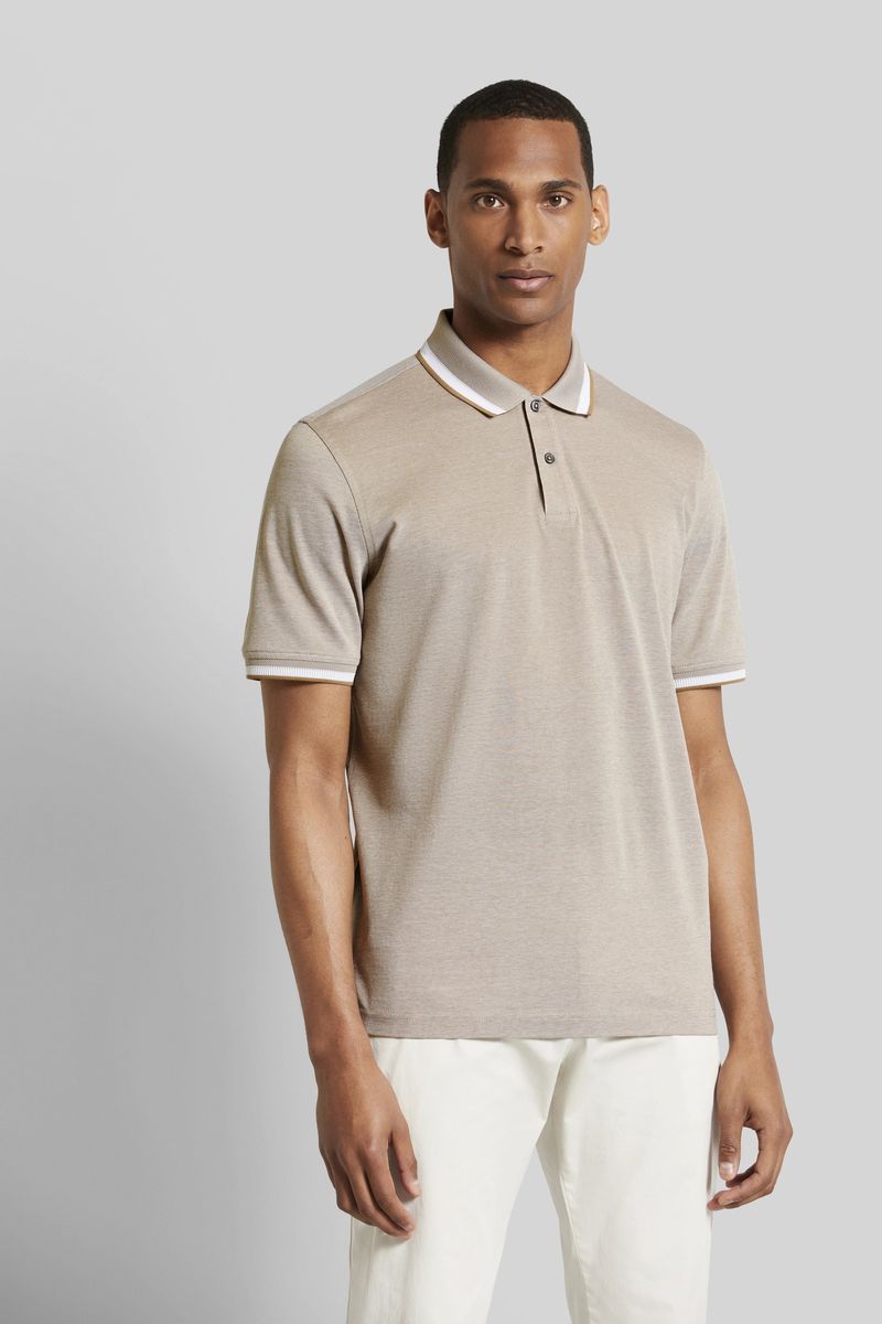 Zweifarbiges Poloshirt mit Streifenkragen