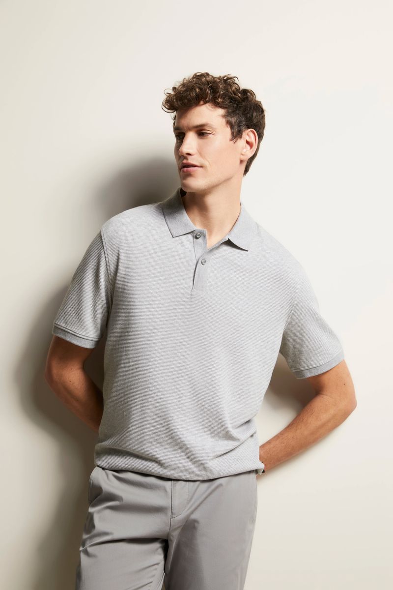 Polohemd mit 2-Ton-Optik