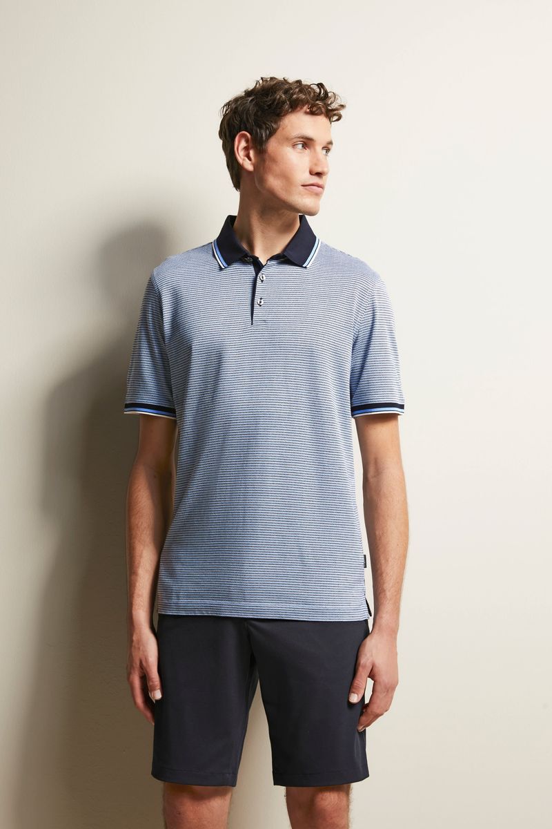 Modernes dreifarbiges Jacquard-Poloshirt