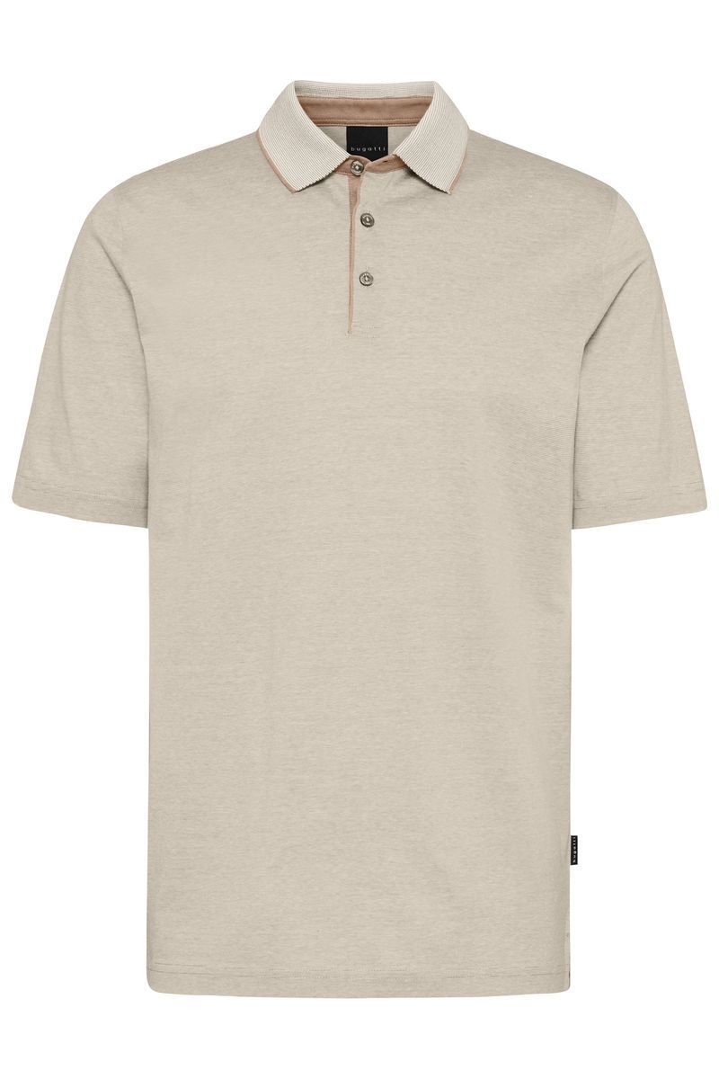 Gestreiftes Strickpolohemd Beige