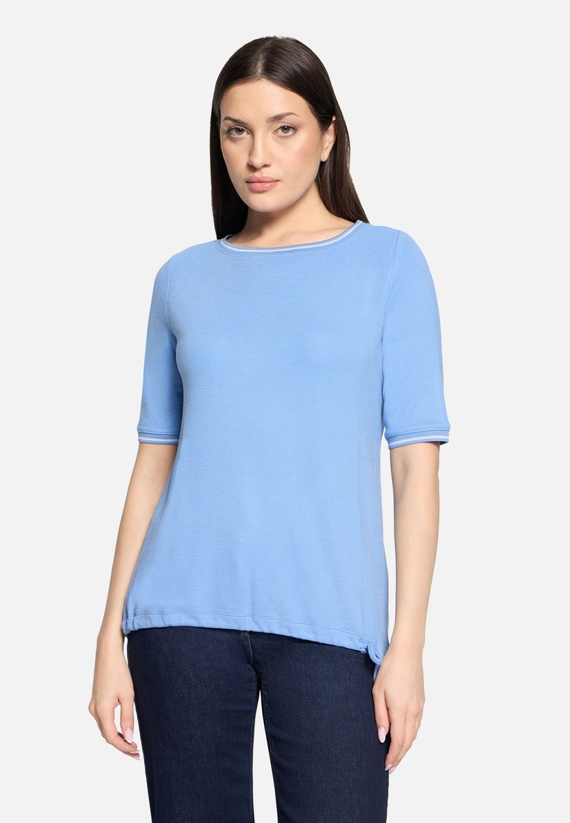 T-Shirt mit abstraktem Muster und Bindedetail