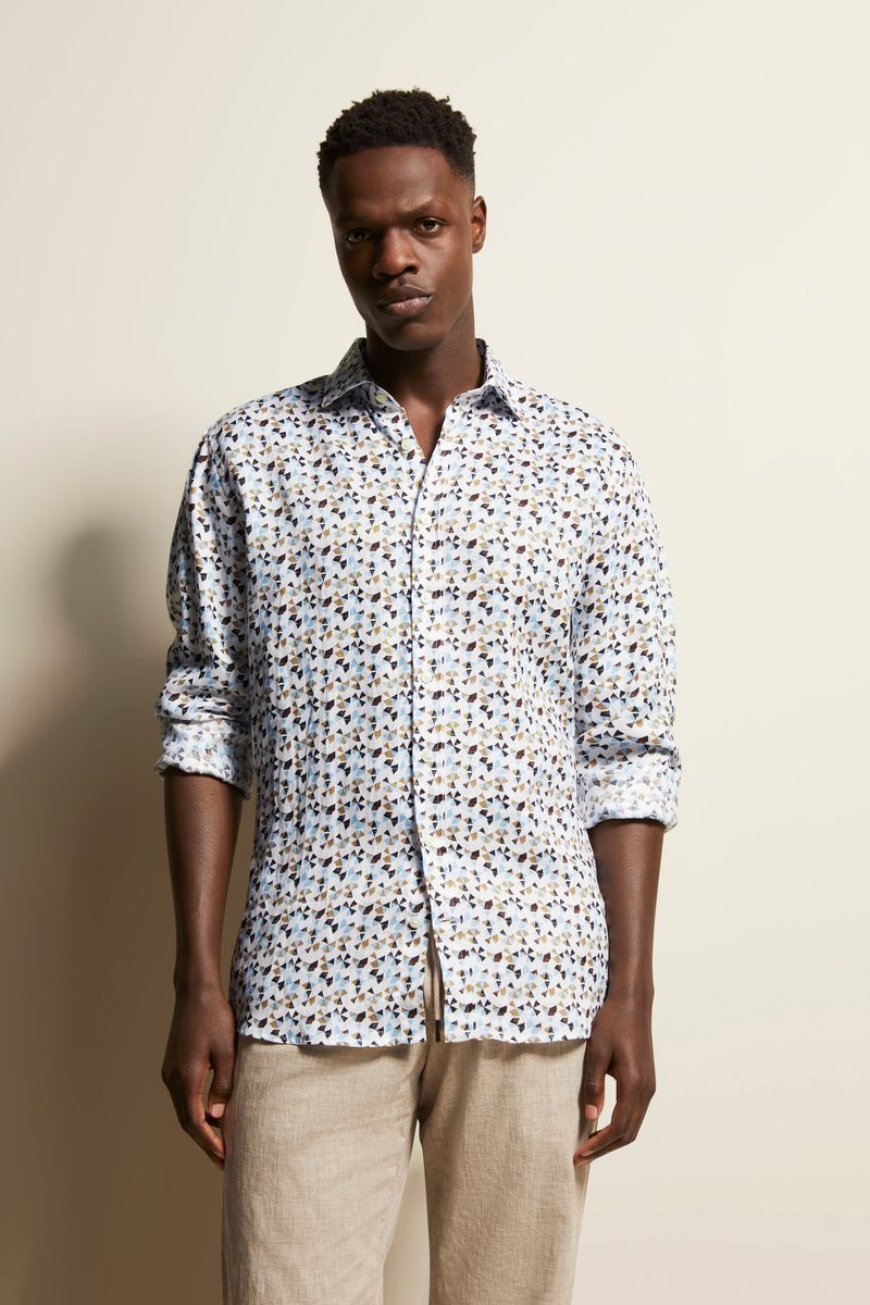Bedrucktes Freizeit Hemd aus Leinen