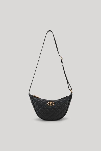 JOOP! Bellagio Ivy Schwarze Gesteppte Crescent Schultertasche mit Logo