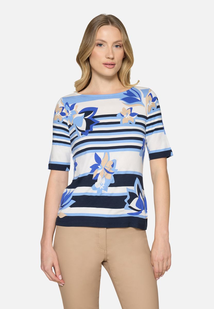Gestreiftes Shirt mit Blumenprint
