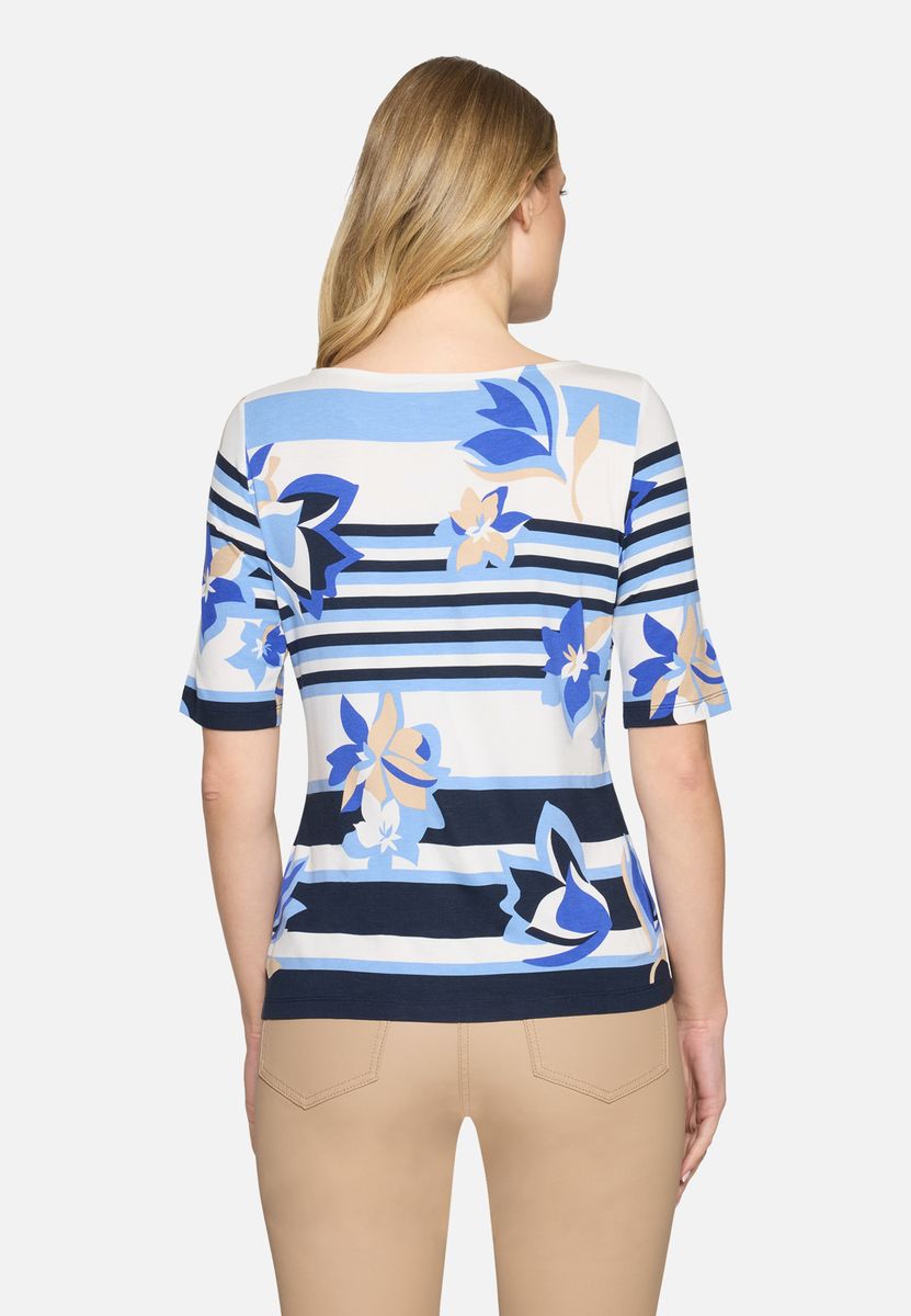 Gestreiftes Shirt mit Blumenprint