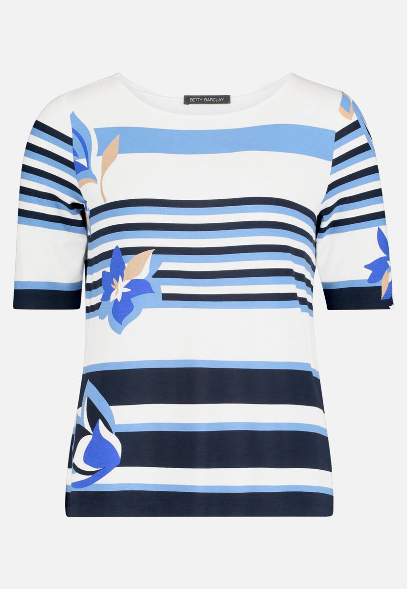 Gestreiftes Shirt mit Blumenprint