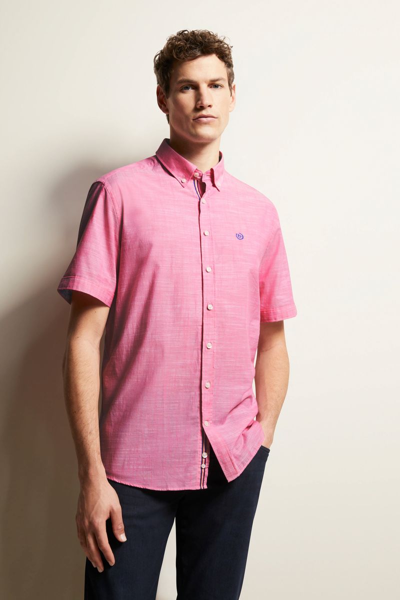 Pink Kurzarmhemd mit Button-Down-Kragen
