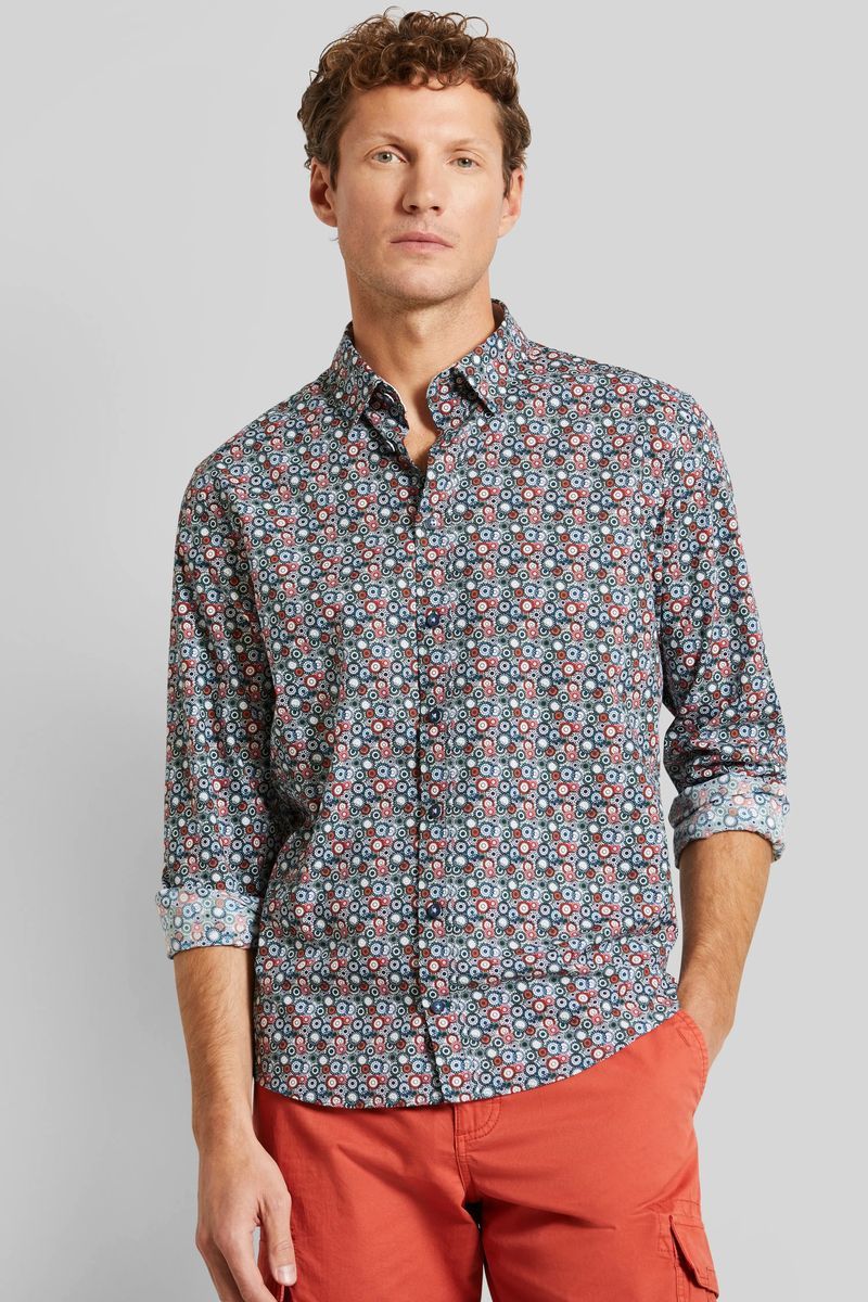 Freizeithemd mit grafischem Print und Under-Button-Down