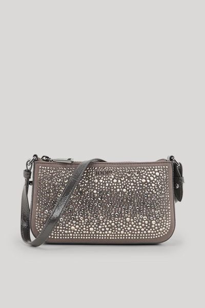 Joop! Gioiello Eunike Taupe Schultertasche mit Schmucksteinverzierungen