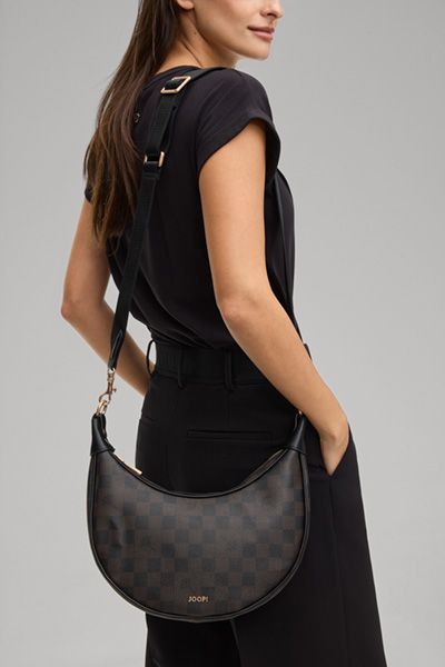 JOOP! Cortina Piazza Jennifer Schultertasche Dunkelbraun/Schwarz gemustert