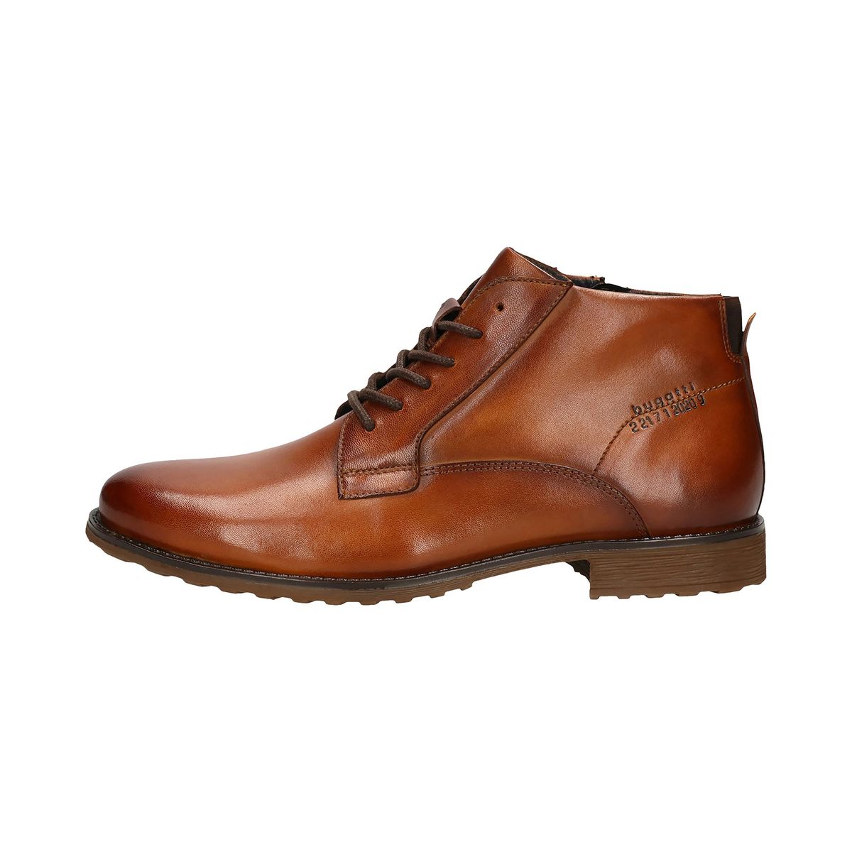 Elegante cognacfarbene Leder Schnürstiefelette